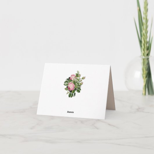 Tuingroen - Zachte roze rozen Dank u Bedankkaart (Achterkant)