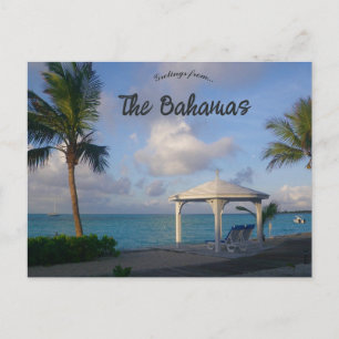 Tuinhuisje op een strand in de Bahama's Briefkaart