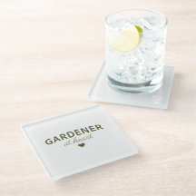 TUINIER IN HART - Donkergroene tekst op glazen ond