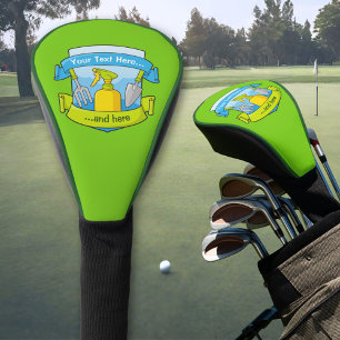 Tuinier Schild met Spandoeken Golfheadcover