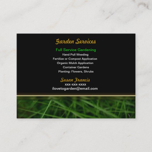 Tuinier Visitekaartje (Voorkant)