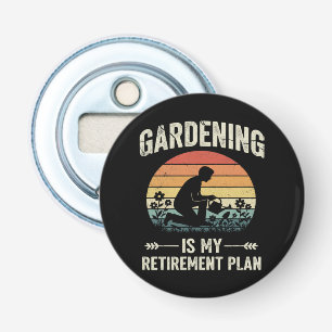 Tuinieren Is Mijn Pensioenplan Vintage Button Flesopener