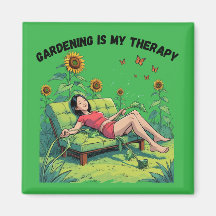 Tuinieren is mijn therapie magneet - groen