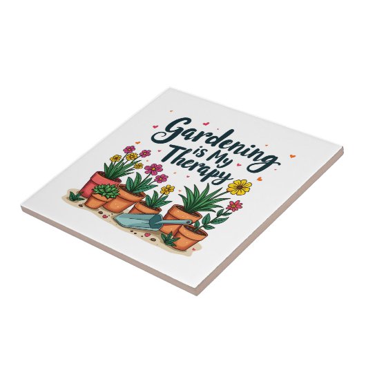 Tuinieren Is Mijn Therapie Tuinierder Tuinieren Pl Tegeltje (Zijkant)