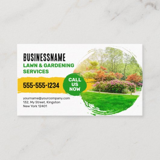 Tuinieren, tuinarchitectuur, maaien visitekaartje (Voorkant)