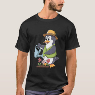 Tuinieren Tuinman Pinguïn met Gietkan T-shirt