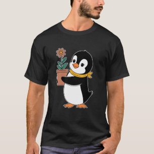 Tuinierende Tuinier Pinguïn Met Bloempot T-shirt
