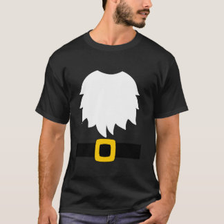 Tuinkabouter kostuum witte baard en riem met gesp t-shirt