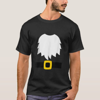 Tuinkabouter kostuum witte baard en riem met gesp t-shirt