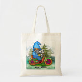Tuinkabouter op motor tote bag (Voorkant)