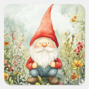 Tuinkabouter Vierkante Sticker