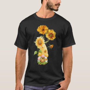Tuinkabouter Zonnebloemen Tuinman Vrouwen Zomer T-shirt