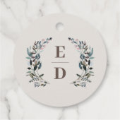 tuinkam | eierschaal | Bruiloft Monogram Bedankjes Labels (Achterkant)