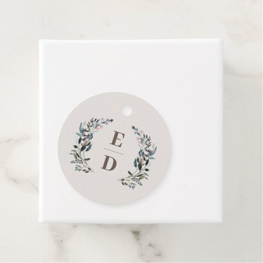tuinkam | eierschaal | Bruiloft Monogram Bedankjes Labels (In situ)
