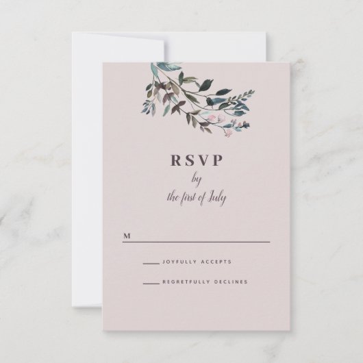 tuinkam | Mauve Trouwantwoord RSVP Kaartje (Voorkant)
