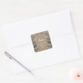 tuinkam | Rustic Kraft Floral Retouradres Vierkante Sticker (Envelop)
