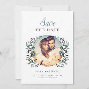 tuinkam   Wit Blauw Bruiloft Bloemen Foto Save The Date