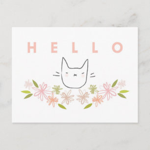 Tuinkat in Chrysanthema Briefkaart