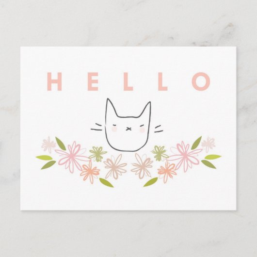 Tuinkat in Chrysanthema Briefkaart (Voorkant)