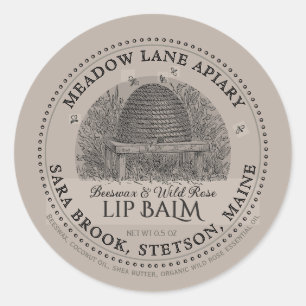  tuinkep bijeswax lip balm ronde sticker