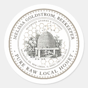 tuinkep honingraathoningraat ronde sticker