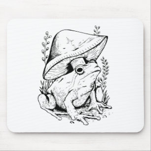 Tuinkikker onder een paddenstoel muismat