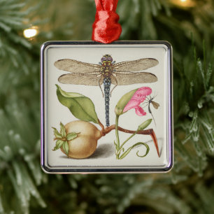 Tuinleven, Libel, Peer, Anjer en Insect Metalen Ornament
