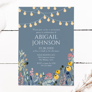 Tuinlichten en Wildbloemen Pensioenfeest Kaart