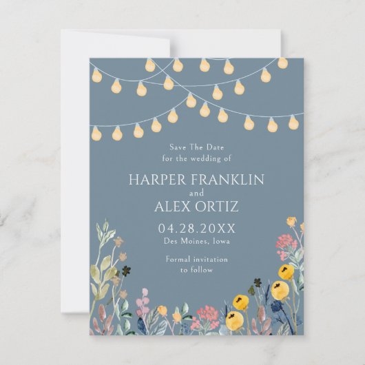 Tuinlichten en Wildbloemen Save The Date (Voorkant)