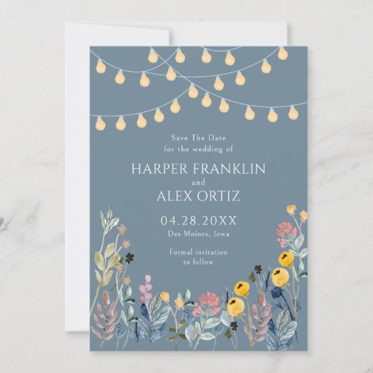 Tuinlichten en Wildbloemen Save The Date (Voorkant)