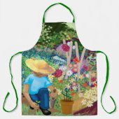 Tuinman in bloementuin All-Over Print Schort (Voorkant)