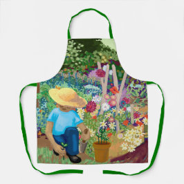 Tuinman in bloementuin All-Over Print Schort