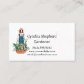 Tuinman met kruiwagen bloemen visitekaartje (Voorkant)