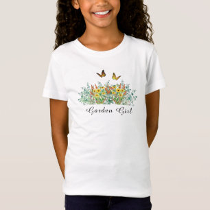 Tuinmeisje Wilde Bloemen en Vlinder T-Shirt
