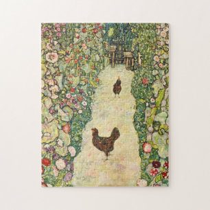 Tuinpad met kippen door Gustav Klimt Legpuzzel