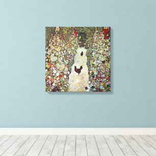 Tuinpad met kippen, Gustav Klimt, Art Nouveau Canvas Afdruk