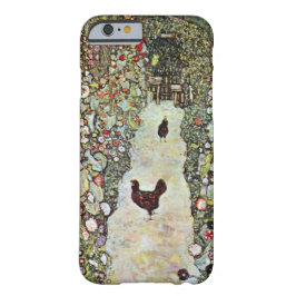 Tuinpad met kippen, Gustav Klimt, Art Nouveau iPhone 16 Hoesje
