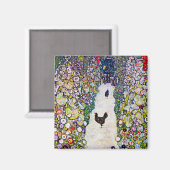 Tuinpad met kippen, Gustav Klimt Magneet (Voorkant / Achterkant)