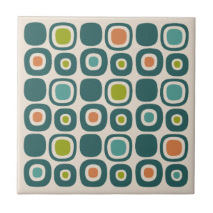 Tuinpadpatroon in mid-century modern stijl tegeltje