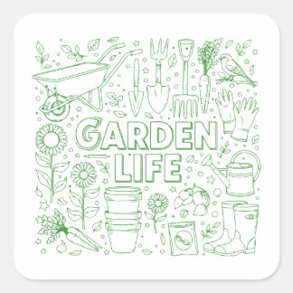 Tuinpakket Vierkante Sticker