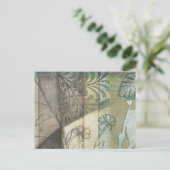 Tuinpaneel met bladeren, bloemen en gras briefkaart (Staand voorkant)