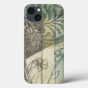 Tuinpaneel met bladeren, bloemen en gras iPhone 13 hoesje