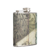 Tuinpaneel met bladeren, bloemen en gras heupfles (Rechts)