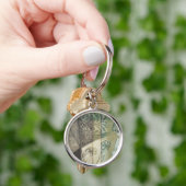 Tuinpaneel met bladeren, bloemen en gras sleutelhanger (Hand)