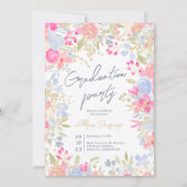 Tuinpastel wilde bloemen afstuderen kaart (Voorkant)