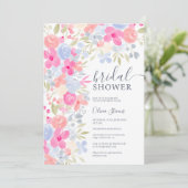 Tuinpastel wilde bloemen vrijgezellenfeest kaart (Staand voorkant)