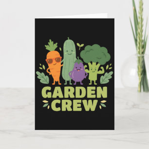 Tuinploeg groente personages grappig kaart