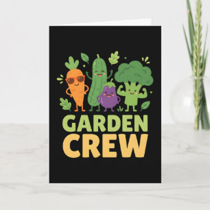 Tuinploeg groente personages grappig kaart