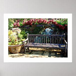 Tuinposter met bank poster