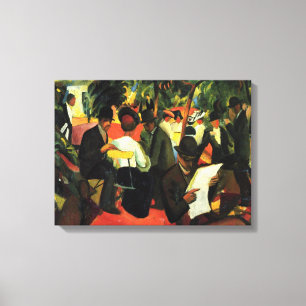 Tuinrestaurant van August Macke, kunst Canvas Afdruk